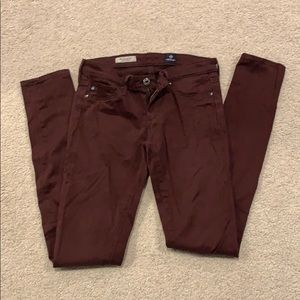 Ag maroon skinny pants